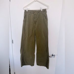 Free People Wide Leg Olive Trousers